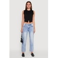 thumbnail image 2 of Womens Acid Wash Mid Rise Straight Leg Jeans, 2 of 5