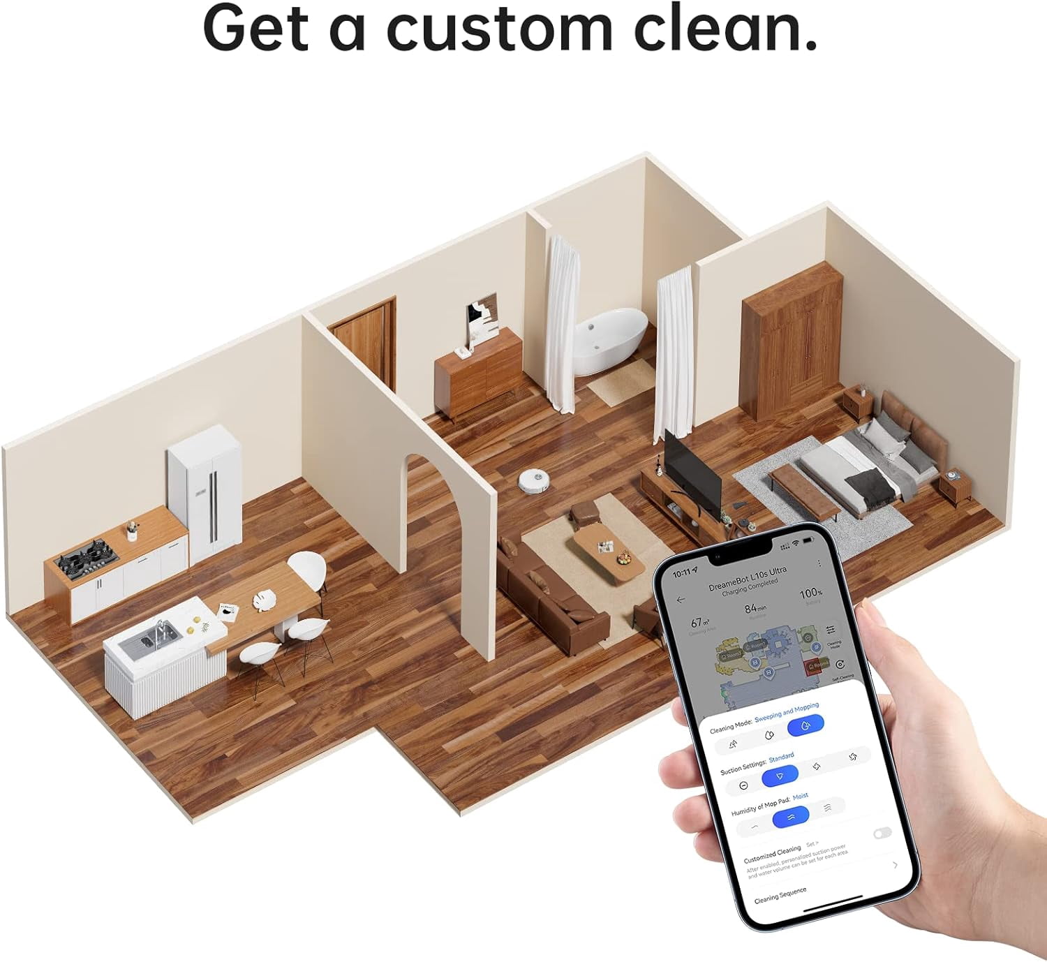 Dreame L10s Ultra Robot Vacuum Cleaning Bundle, 3 Extra Dust Bags, Auto Mop Cleaning and Drying, Self-Refilling and Self-Emptying Base for 60 Days of Cleaning, 5300Pa Suction and AI Navigation