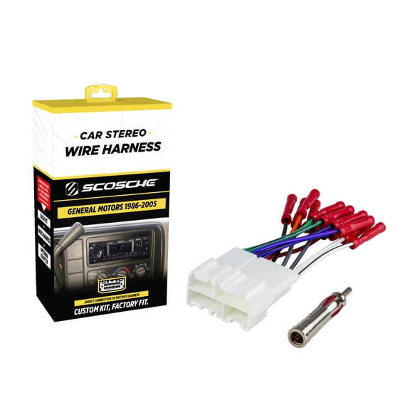 Scosche Wiring Harness & Antenna Adapter Compatible Select w/ 86-05 Buick, Chevy, GMC and more GM2AB