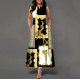 thumbnail image 2 of Vestido largo informal sin mangas con estampado de flores para mujer, cuello en V, estilo bohemio retro, 2 of 5