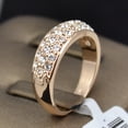 thumbnail image 2 of Womens Simple Fashion Pave Spot Drill Ring Geometric Copper Jewelry In Rose Gold Or White Gold Size 5.5 To 9 No 6 7 8 9, 2 of 8