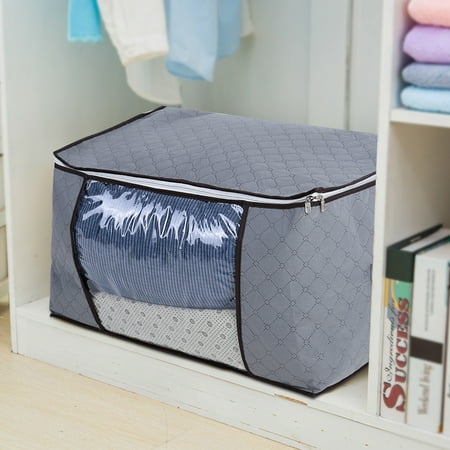 - Modern Simplicity Bamboo Carbon Fibre Storage Bag with Zipper, Large, Durable, Foldable, for Linen, Blankets, Clothes, Laundry, Toys, Cushions, Books, Etc