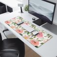thumbnail image 2 of Pink Orange Flowers&nbsp;mousepad Gamingwaterproofwashable&nbsp;for Office Home Work GamingmousepadsRubber Base Mousepad with Stitched Edges 31.5x11.8inches, 2 of 7