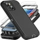 thumbnail image 1 of wonima11 iPhone 13/14 Military Grade Case, 3 in 1 Heavy Duty Shockproof/Drop Proof/Dust Proof With 2Pcs Tempered Glass Screen Protector (Black/Grey), 1 of 1