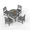 Gray, variant on 5 PCS HDPE Round Outdoor Dining Set with 105° Ergonomic Backrest