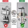thumbnail image 4 of Shower Caddy Hanging Over Shower Head, Height Adjustable No-Drilling Bathroom Hanging Shelf Organizer, Rustproof Shower Caddy with Hooks, Shampoo Soap Holder for Inside Shower, 4 of 8