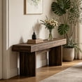 thumbnail image 4 of Fnova 47.24" Entryway Bench, Farmhouse Wooden Shoe Bench, Indoor End of Bed Stool for 1-2, Long Kitchen Table Seat Dining Seat for Entryway, Hallway, Living Room, 4 of 15