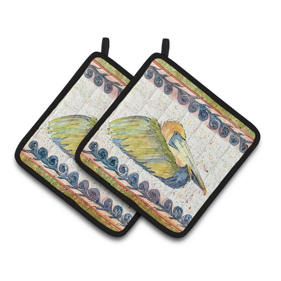 Carolines Treasures 8053PTHD Bird - Pelican Pair of Pot Holders, 7.5HX7.5W, multicolor