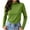 Green, variant on Women Long Sleeve Tops Turtleneck Ruffle Slim Fitted Shirts Stretchy Casual Layer Basic Tees