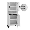 thumbnail image 7 of 63 Inch Tall Storage Cabinet with 2 Glass Display Door and 2 Wood Door, Modern Cabinet with Storage Shelves for Dining Room, Living Room, Bathroom, Office, White, 7 of 7