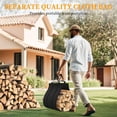 thumbnail image 2 of Firewood Rack, 24 Inch Indoor Fireplace Log Holder with Carrier, Thickened Metal Rustproof Wood Storage Rack, 2 of 7
