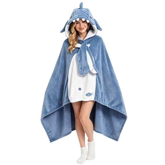 Womens Halloween Graphic Hoodies Halloween Cosplay Bat Cape Soft Wearable Blanket Hoodie for Women