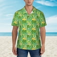 thumbnail image 4 of Lsque Cartoon Frog And Lotus Leaf pattern Hawaiian Shirt for Men, Unisex Summer Beach Casual Short Sleeve Button Down Shirts-XX-Large, 4 of 9