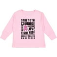 thumbnail image 3 of Inktastic Breast Cancer Awareness Strenght Courage Support Love Boys or Girls Long Sleeve Toddler T-Shirt, 3 of 5