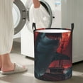 thumbnail image 4 of Lsque Red Moon Shark Sailboat pattern Laundry Hamper Basket, Tall Woven Rope Hamper Basket for Clothes, Lightweight Storage Basket, Collapsible Waterproof-Medium, 4 of 8