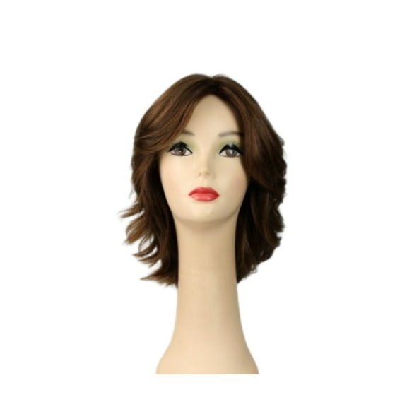 European Human Hair Freeda Wig Regina Light Brown With Blonde Highlights Multi Skin Top Size M