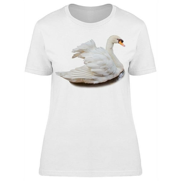 Cute White Swan In The Water T-Shirt Women -Image by Shutterstock, Female XX-Large
