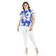 thumbnail image 5 of Blusa manga con olanes Roman Fashion /Tallas Extras, 1843 (Flor Azul rey) azul 38, 5 of 6