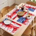 thumbnail image 5 of USA Flag Placemats Set of 8 Independence Day Red Blue Star Stripes Painting Place Mats Indoor Wipeable Table Mats Washable Cloth Dining Table Placemats for Kitchen Holiday Party Home Decor 13x19 Inch, 5 of 9