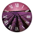 thumbnail image 2 of Designart 'Sunrise & Dramatic Clouds Over Lavender Field Xi' Farmhouse Wall Clock, 2 of 5
