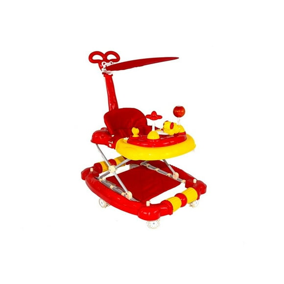 Andadera para Bebés The Baby Shop con Tapete Bastón y Toldo Rojo -