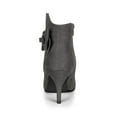 thumbnail image 3 of BLISSFUL STEP Women's Flower Point Toe Size Zipper Stiletto Heel Ankle Boots Gray 9, 3 of 8