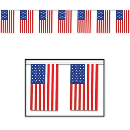 Club Pack Of 12 Patriotic Outdoor American Flag Banner Hanging