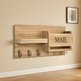 thumbnail image 4 of OEFNTAC Entryway Organizer Home Entryway Wall Mounted Coat Rack 16.5x8.2in Wood Key Organizer Shelf Living Room Storage Hooks for Bags Hats Dorm, 4 of 6