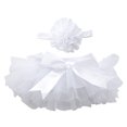 thumbnail image 1 of EeaseMX Falda de tutú y diadema de flores para bebé niña, accesorios de fotografía, vestido de cumpleaños para recién nacida, tocado, talla S (blanco), 1 of 7