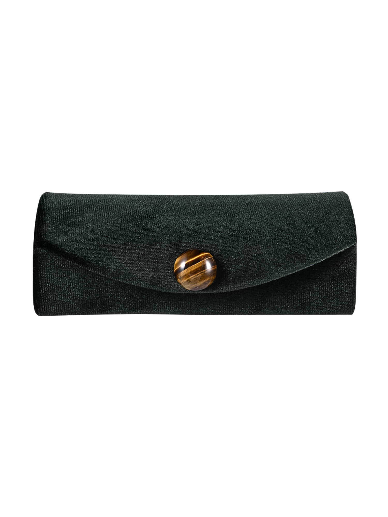 Scenario Women's Curved Faux Velvet Jewelry Organizer, Green