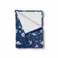 thumbnail image 2 of Blue Sky Soft Flannel Fleece Blanket, Abstract Saturn UFO Aliens Galaxy Planets Clouds on Dark Tone Background, Cozy Plush for Indoor and Outdoor Use, 60" x 80", Dark Sky Blue White, by Ambesonne, 2 of 6
