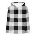 thumbnail image 3 of Maplenight Oversized Hoodies for Women Fleece Plaid Long Sleeve Sweatshirt Baggy Drawstring Pullover Winter Warm Sweaters with Pocket, 3 of 5