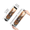 thumbnail image 2 of Bingfone Colorful Owl Tattoo Art Design Patterned Men's Women's Casual Cotton Socks, 2 of 5