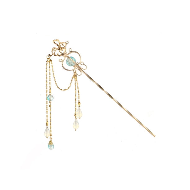Qarigey Palo de pelo de estilo de mujer, decoración de moda, adorno de horquilla de aleación, accesorio de vestir decorativo brillante para Ropa, zapatos y accesorios Miscelánea con borla
