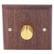 thumbnail image 3 of Interruptor de atenuación Bling Bling de madera de nogal negro Con perilla de latón 200‑250 V, 3 of 12