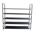 thumbnail image 2 of 5 Tiers Shoe Racks for Closet, Heavy Duty Shoe Organizer with Metal Tubes, Non-woven Fabric Shoe Storage, Rustproof Shoe Stand for Closet Dormitory Garage Foyer, 39" x 11" x 37", Black, Q4276, 2 of 7