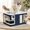 Blue, variant on Extra Wide Large Cat House Indoor Covered Cat Cave Bed with Scratch Pad and Fluffy Ball, Foldable Modern Cat Condo, 23x16x13 inches Khaki XL