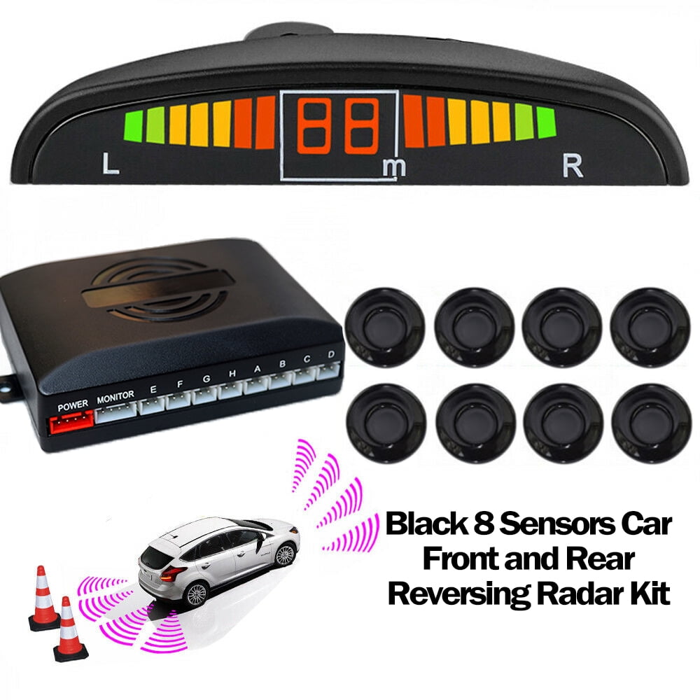 Car LED Parking Sensor Front Rear 8 Sensors For Car Reverse Radar Monitor System 