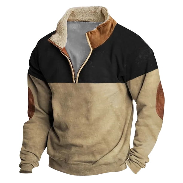 Spring And Autumn Men's Standing Collar Sweatshirt Is Outdoor Casual Sweaters Tops M