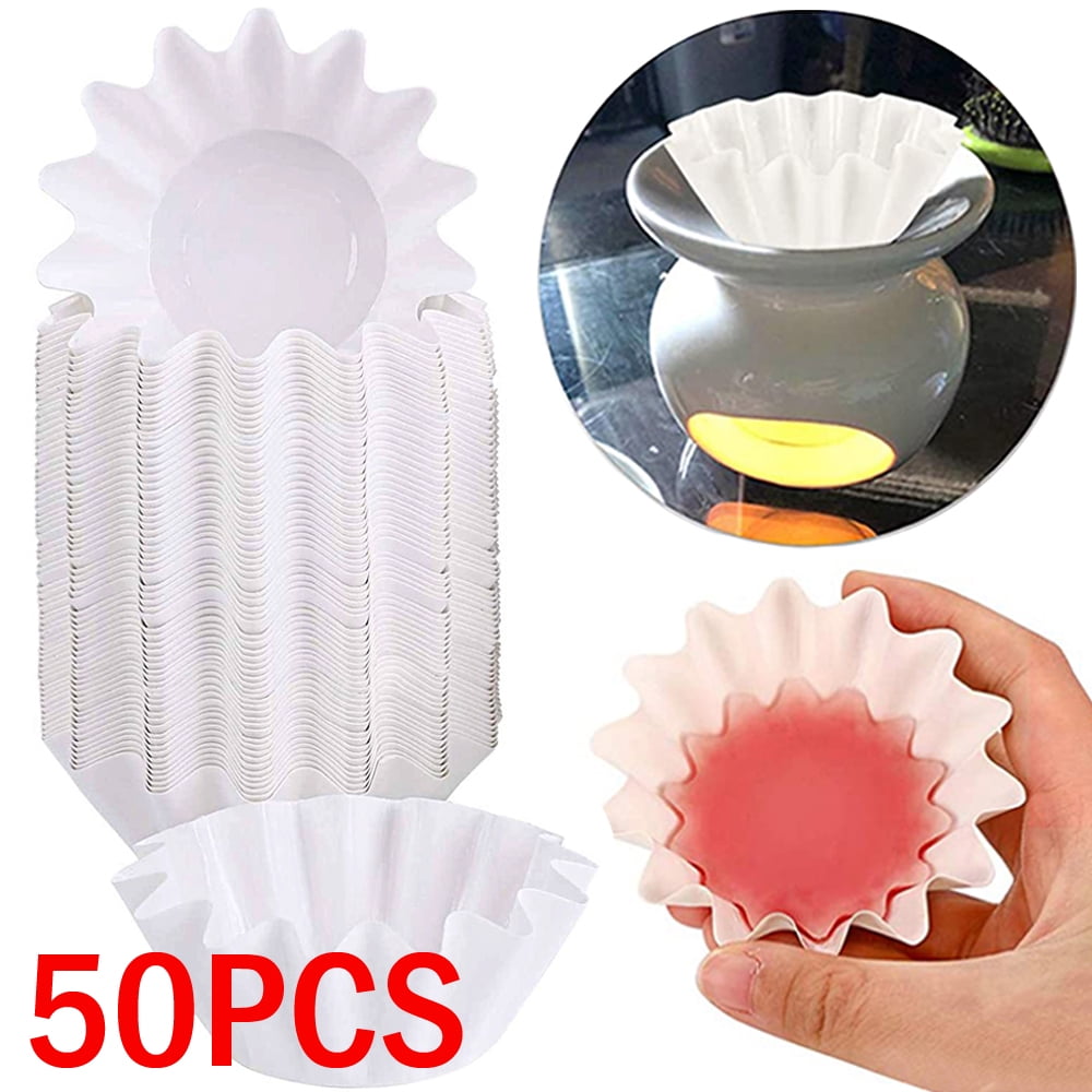Skycarper 50Pcs Wax Melt Warmer Liners, Reusable Wax Liner, Candle