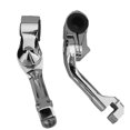 Motorcycle Foot Peg Clamp Highway Engine Guards Mount Kit Long Angled