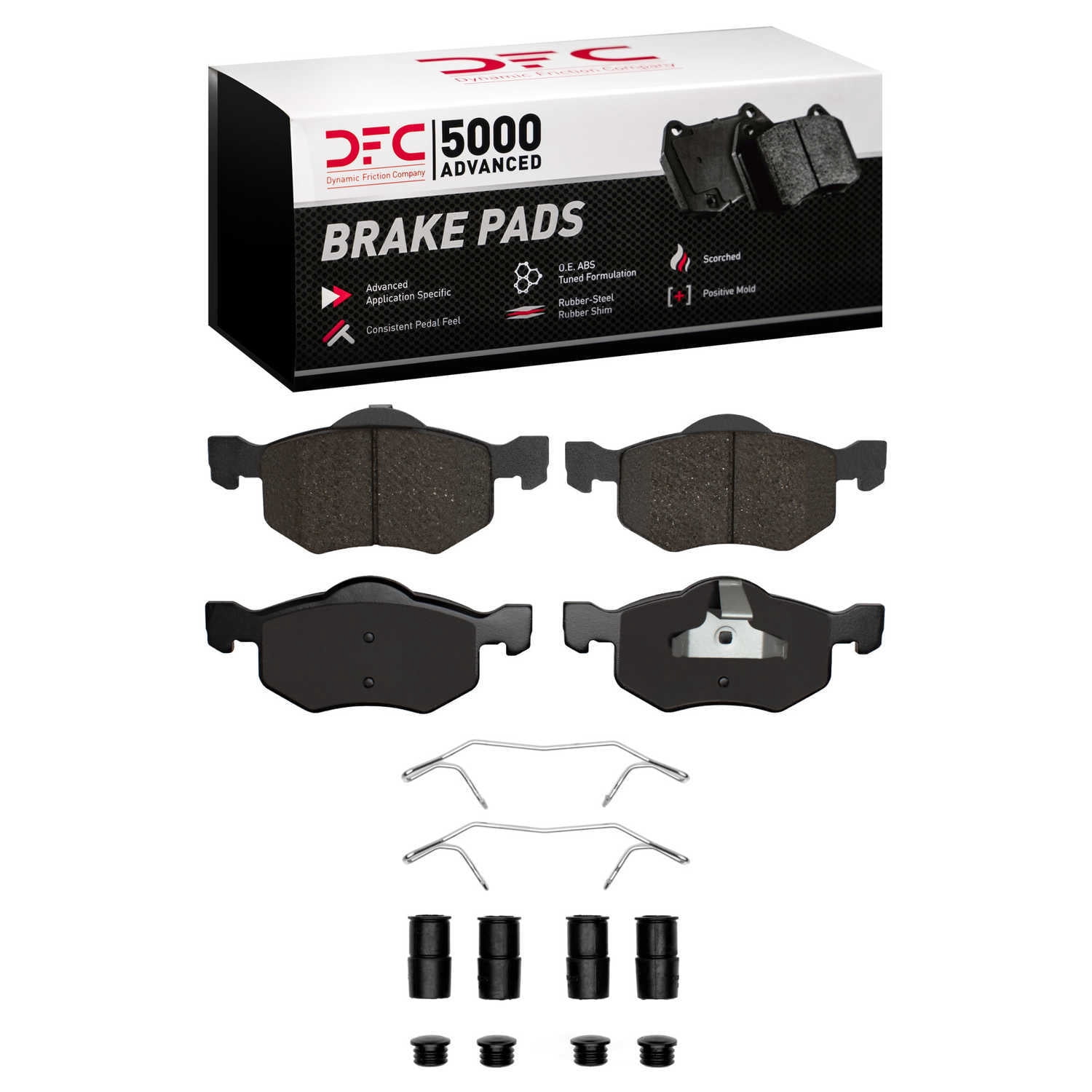 Dynamic Friction Company 1551-0843-01 DFC 5000 Advanced Brake Pads - Ceramic and Hardware Kit - OE