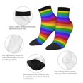 thumbnail image 5 of Rateoe Colorful Glitter Rainbow Pattern Quarter Crew Socks,Toe Seamed Ankle Socks,Cotton Cushioned Breathable Athletic Crew Sports Socks, 5 of 7