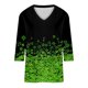 thumbnail image 5 of TaTaai Women St. Patrick's Day Print Loose V-Neck 3/4 Sleeve Top Casual Fashion T-Shirt Ladies Spring Daily Holiday Wear Lightweight Breathable Non-See-Through No Fading Stylish Top Gift, 5 of 5