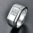 thumbnail image 4 of 10mm 925 Sterling Silver Mens Wedding Ring Round Cut Cubic Zirconia Ring Size 7-13, 4 of 6