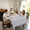 thumbnail image 3 of Verolix Floral Tablecloth 60 x 60 Inch Square, Blue White Pattern Table Cover, Waterproof Washable Wrinkle Resistant Polyester Fabric for Dining Kitchen Indoor Outdoor Use, 3 of 5