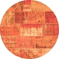 thumbnail image 1 of Ahgly Company Indoor Round Patchwork Orange Transitional Area Rugs, 7' Round, 1 of 1