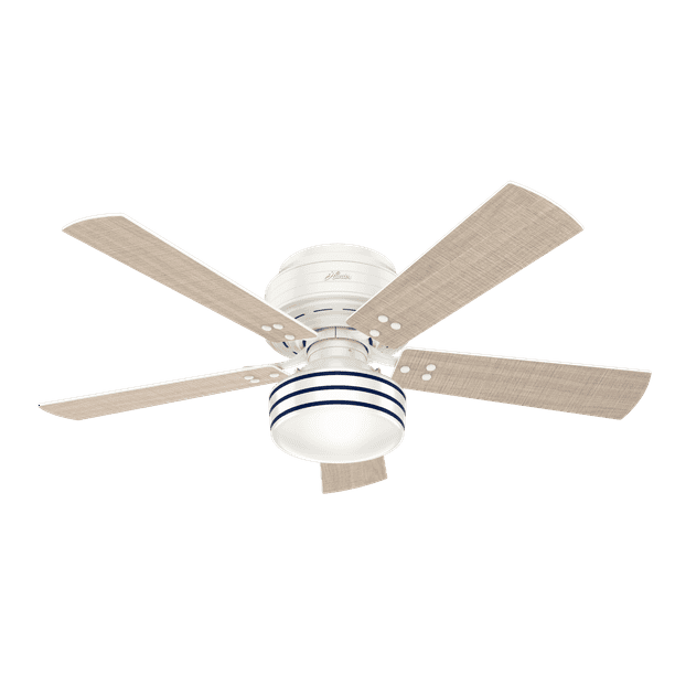 Hunter Cedar Key 52 Indoor Outdoor Flush Mount Ceiling Fan In Fresh White Com Hunter Cedar Key 52 Indoor Outdoor, Hunter Douglas Outdoor Ceiling Fans With Lights