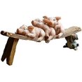 thumbnail image 1 of Miniature Pig Statue- 3 Pigs with a Cat Figurine, 1 of 3