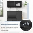 thumbnail image 4 of Shoe Cabinet and Wall Mount Coat Rack Set, 2 Storage Cubbies, Modern Shoes Organizer Cabinets with 2 Flip Drawers and Hooks, Narrow Shoe Rack Cabinet for Entryway, Hallway, 4 of 7